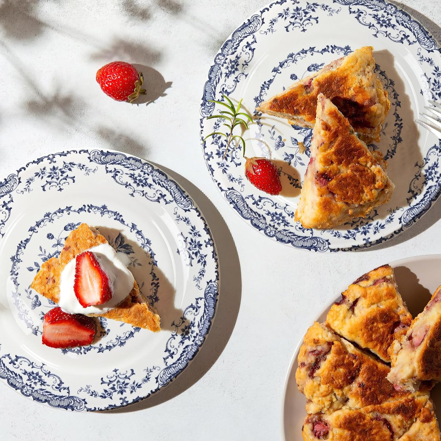 Dinner Plates, Ceramic Plates Set of 6, Kitchen Plates Microwave Safe Plates, White Plates Desser... | Amazon (US)