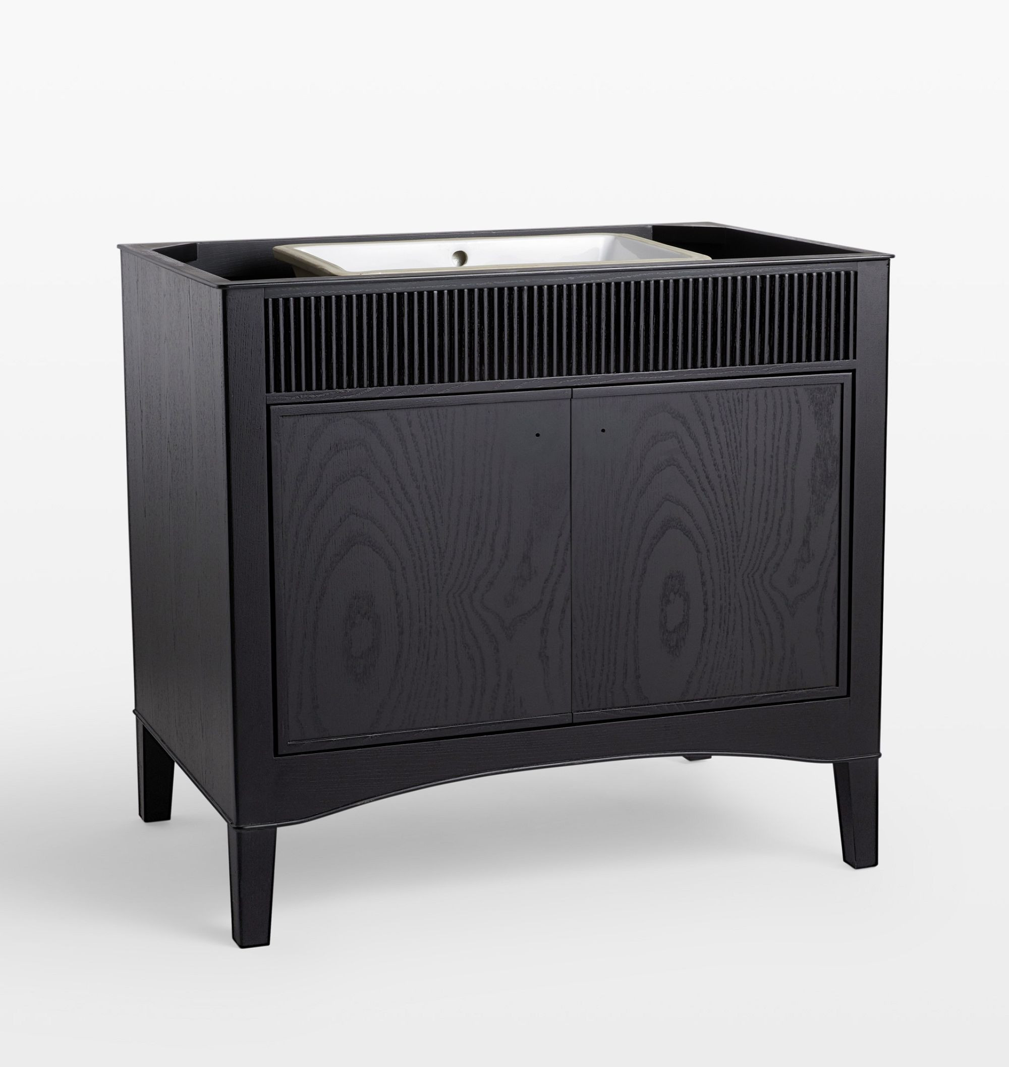 Islington Vanity 36in Single Black Ash FSC No Marble Top No Hardware | Rejuvenation