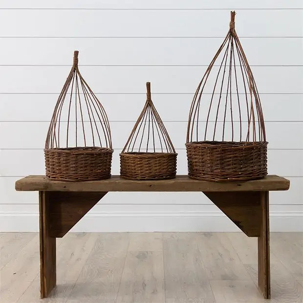 Willow Obelisk Basket Planters Set of 3 | Antique Farm House