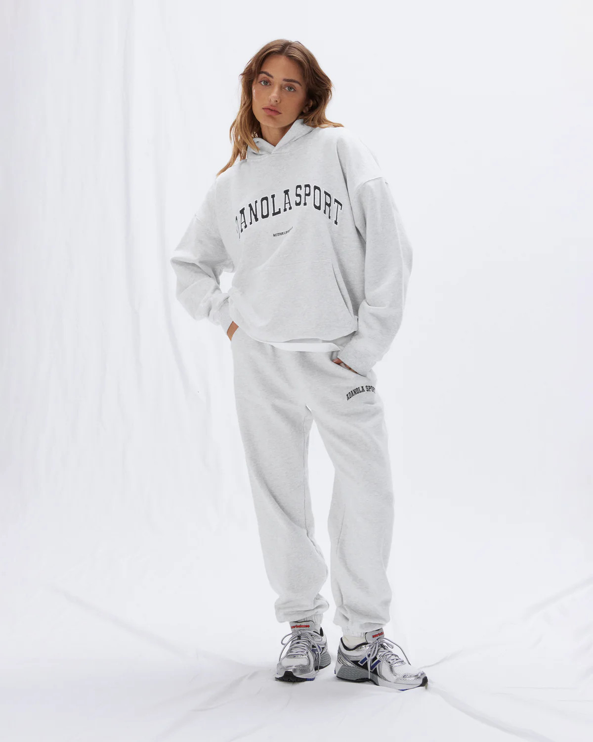 AS Sweatpants - Light Grey Melange | Adanola UK