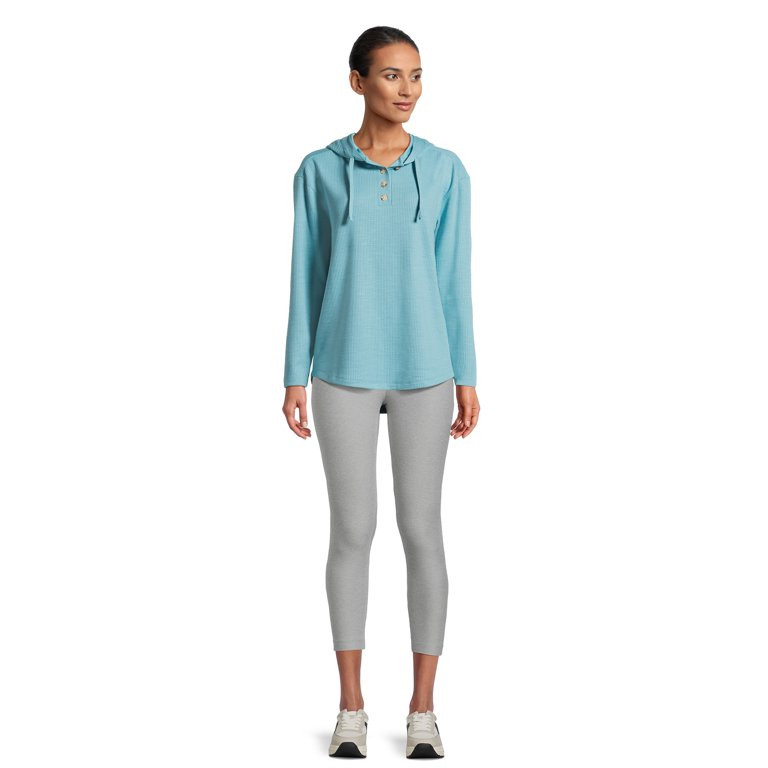 Time and Tru Women's Ribbed Tunic Hoodie, Sizes XS-XXXL | Walmart (US)