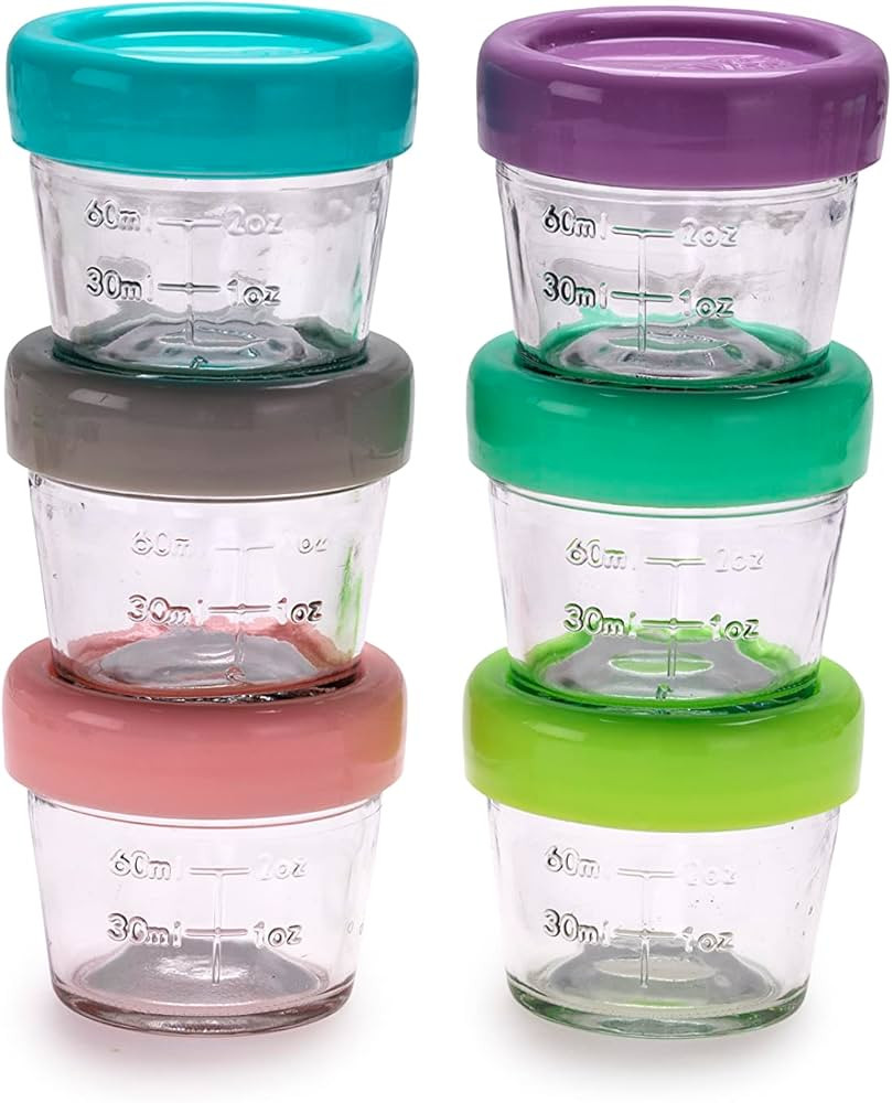 melii Glass Baby Food Freezer Jars, Snack Container with Lids, BPA Free, Microwave & Dishwasher s... | Amazon (US)