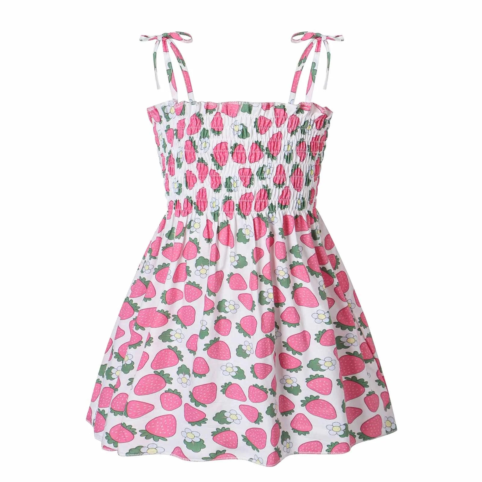 Penkiiy Summer Baby Girls' Sleeveless Suspender Dress Strawberry Floral Children's Clothing Easte... | Walmart (US)