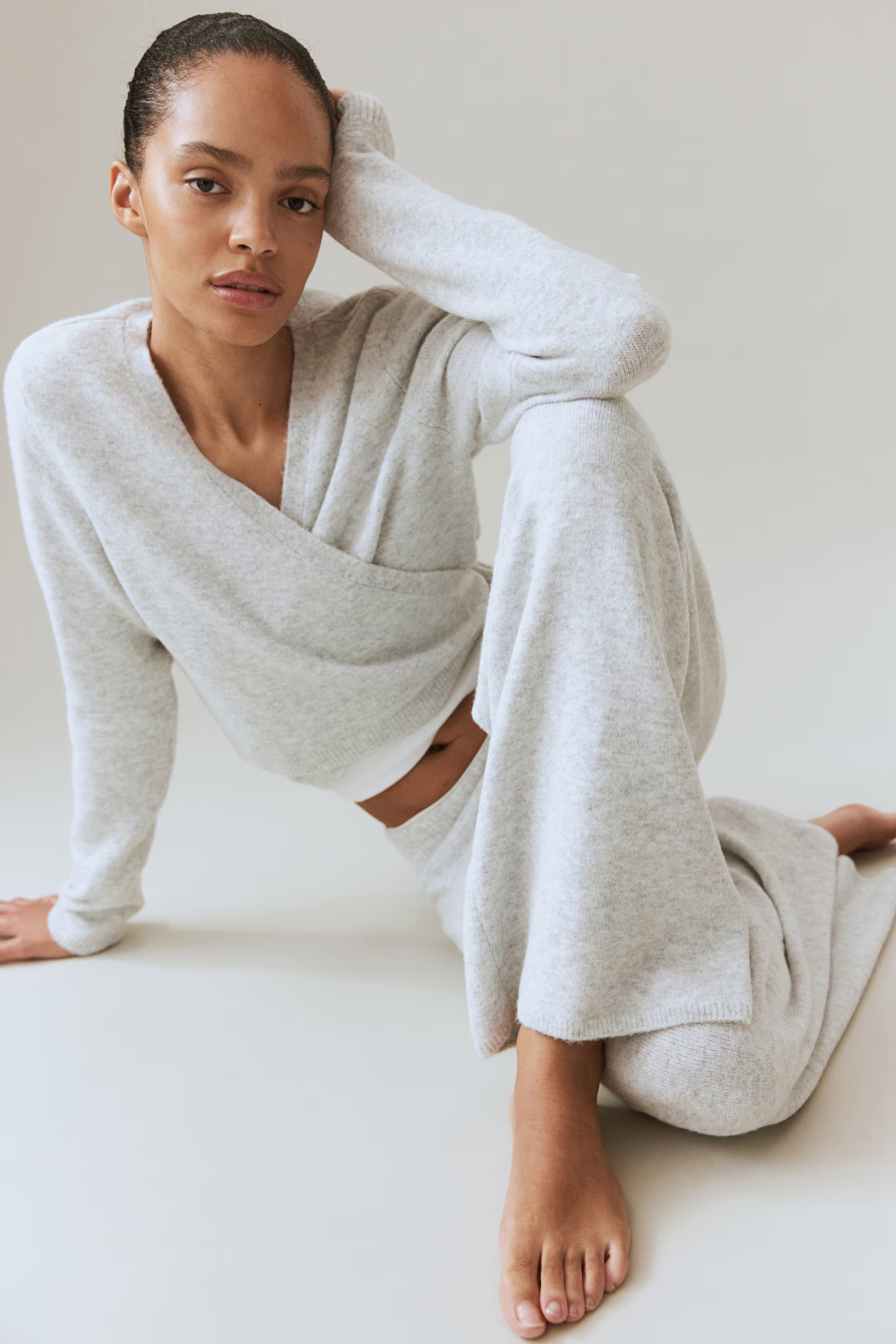 Fine-knit Pants - Light gray melange - Ladies | H&M US | H&M (US + CA)