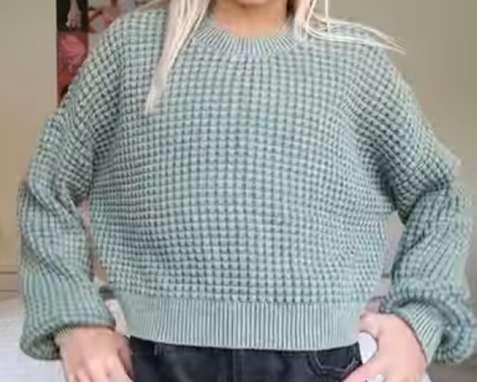 Waffle material sweater 

#LTKBacktoSchool