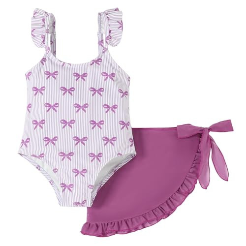 Kionio Toddler Baby Girl Swimsuit One Piece Girls Bathing Suit Adjustable Strap Ruffle Swimwear with Cover Up | Amazon (US)