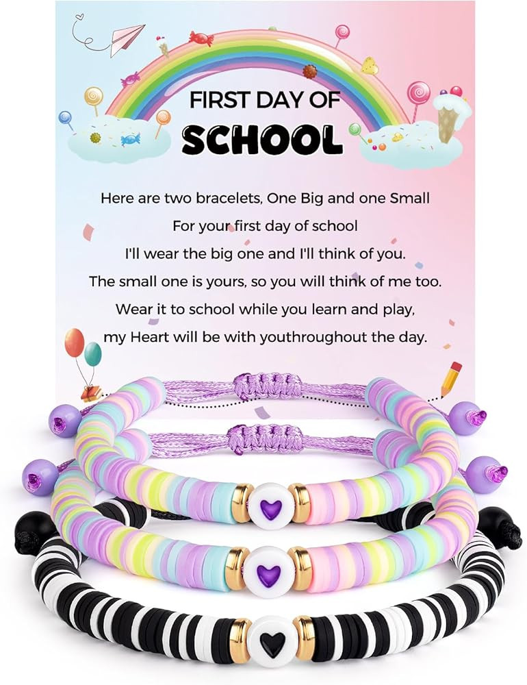 First Day of School Mommy and Me Matching Bracelet Set kindergarden Pre-K Back to School Gifts Ad... | Amazon (US)