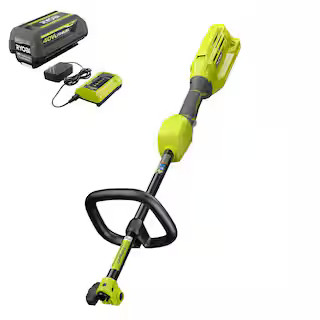 RYOBI 40V Expand-It Cordless Battery Attachment Capable Trimmer Power Head with 4.0 Ah Battery and C | The Home Depot