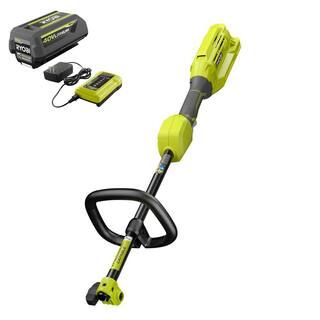 RYOBI 40V Expand-It Cordless Battery Attachment Capable Trimmer Power Head with 4.0 Ah Battery and C | The Home Depot