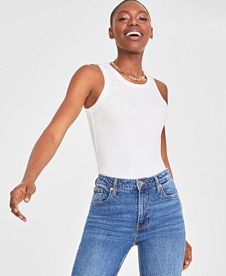 Women's Ribbed High-Neck Tank Top, Created for Macy's | Macy's Canada