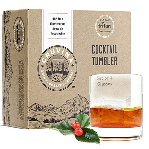 Unbreakable Cocktail Whiskey Glasses : Tritan Plastic Tumblers, Dishwasher Safe, Ideal for Bourbon,  | Amazon (US)