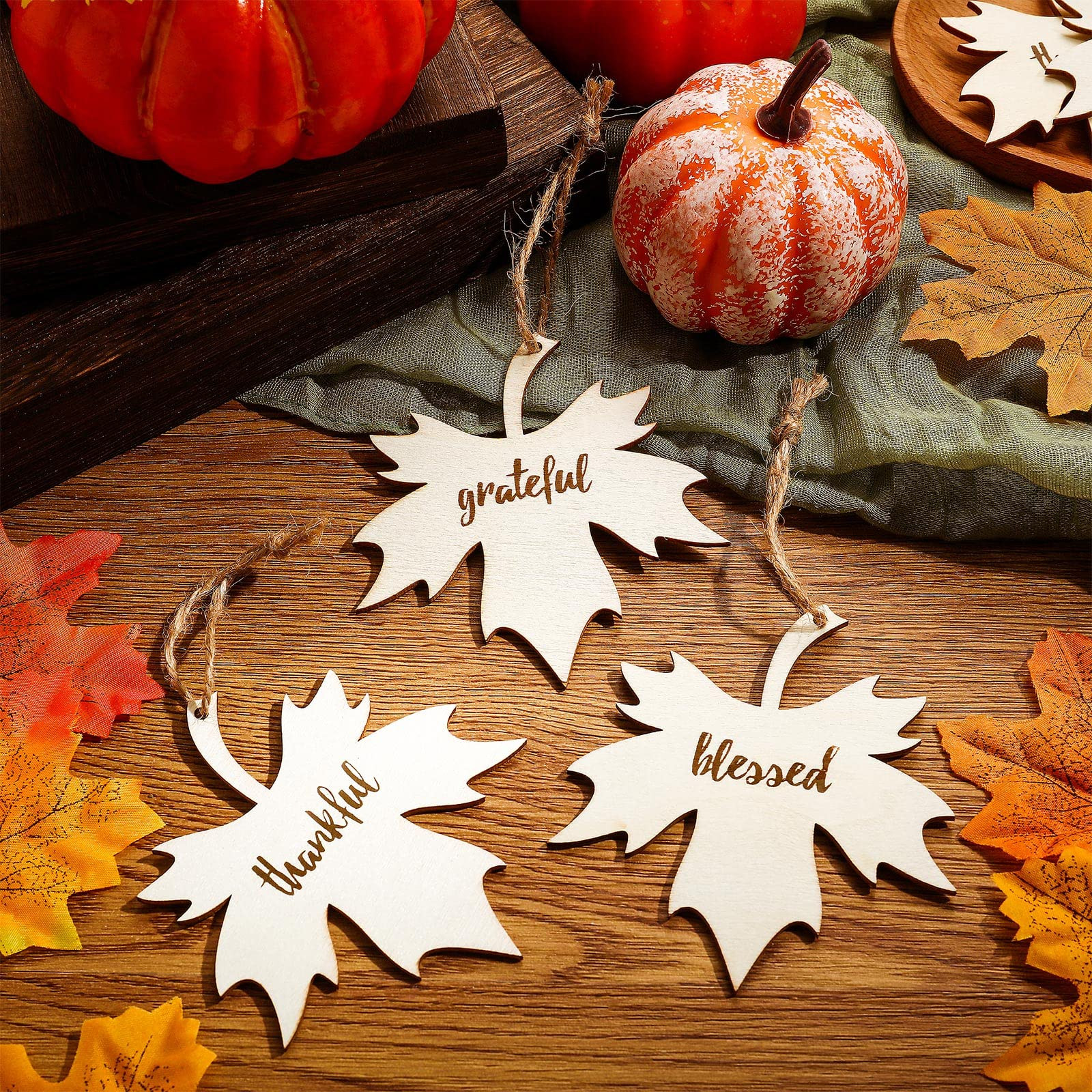 Bucherry 12 Pieces Fall Thanksgiving Place Cutout Thankful Grateful Blessed Place Cards Thankful ... | Amazon (US)