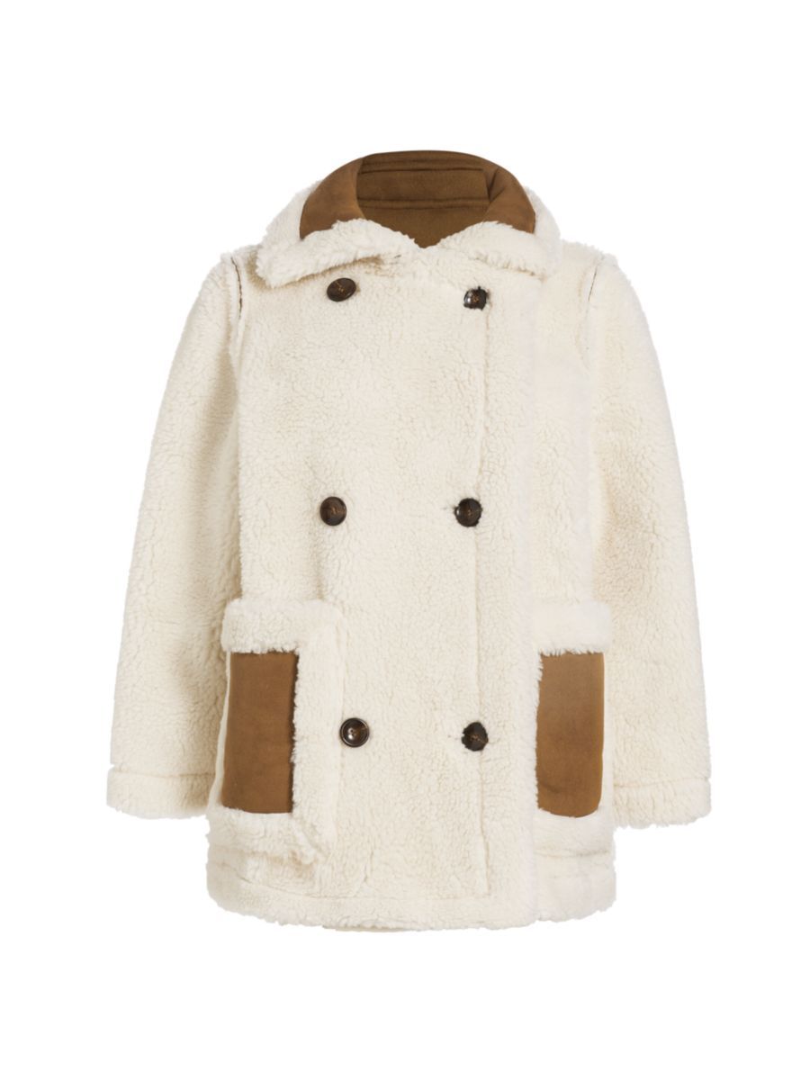 Quincy Sherpa Double-Breasted Coat | Saks Fifth Avenue