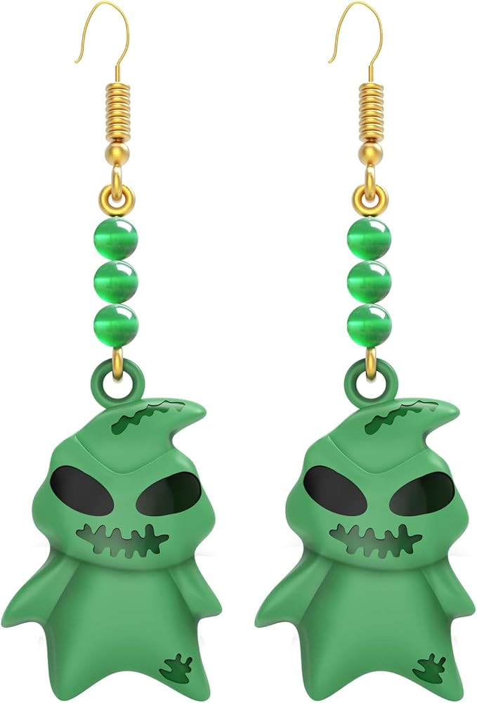 RUIYUE Cute Earrings for Women Trendy,Green Cat's Eye Stone Funny Green Alien,Ladies and Girls of... | Amazon (US)