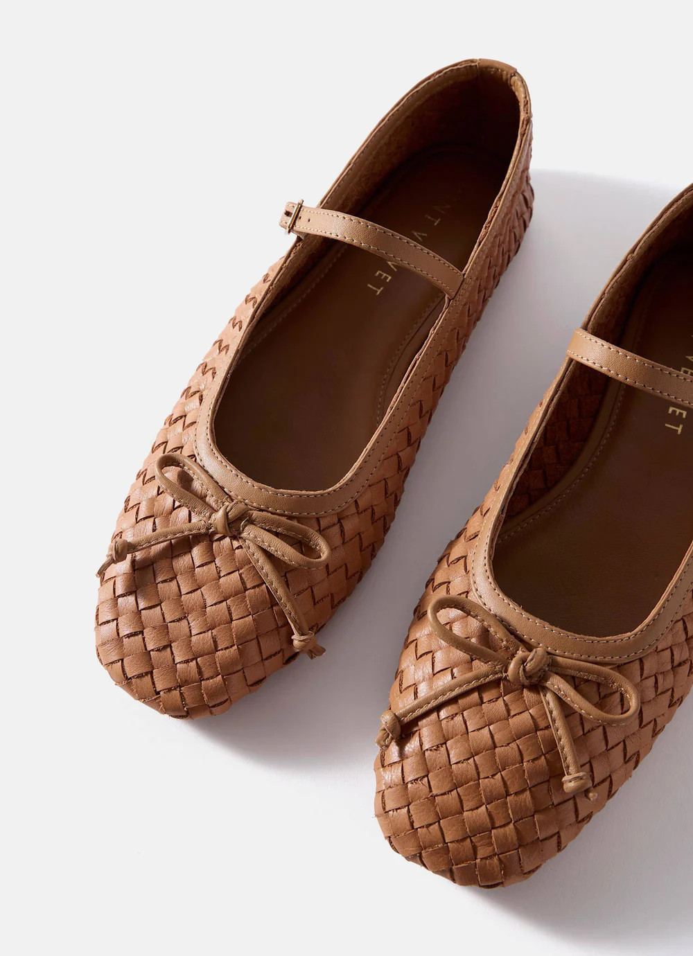 Charley Tan Leather Woven Pumps | Mint Velvet
