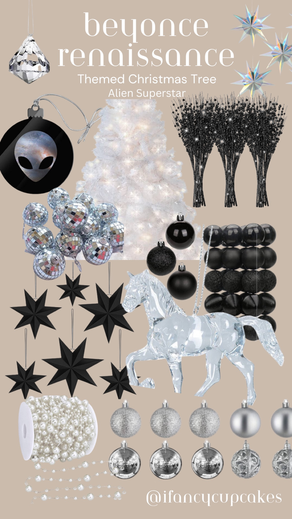 Beyoncé Renaissance Themed Christmas Tree. This one’s for the Bey Hive 🐝 Saw the disco ornaments on Amazon and said “Waitttttt” let’s make a Renaissance Christmas Tree. Her color scheme for this era was very distinctive so here’s my interpretation 😎🖤🪩👽

#LTKhome #LTKHoliday #LTKSeasonal