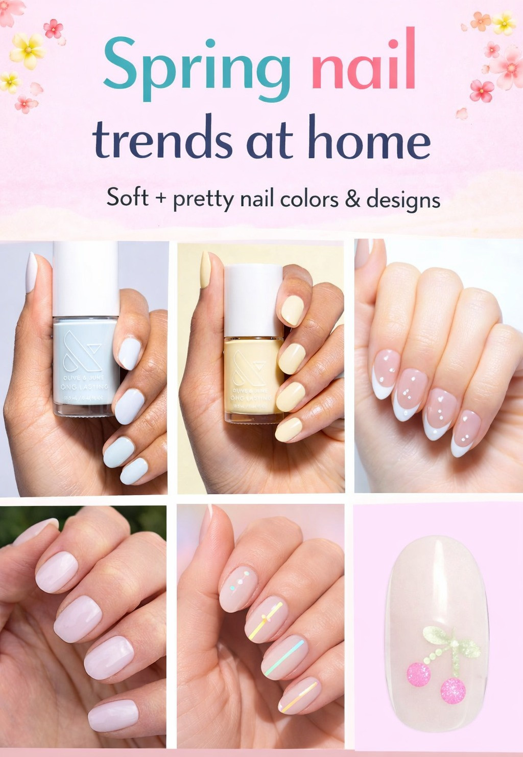 Spring nail trends I’m loving right now 🌸💅 Soft pastels, simple designs, and pretty at-home mani ideas that feel fresh for the season. These are such cute options if you want something easy, polished, and spring-ready without going over the top.

#LTKBeauty #SpringNails #NailInspo #AtHomeMani #SpringBeauty #PastelNails #NailIdeas #OliveAndJune #BeautyFinds #LTKStyle 

 #LTKgrwm #LTKselfcare #LTKSeasonal