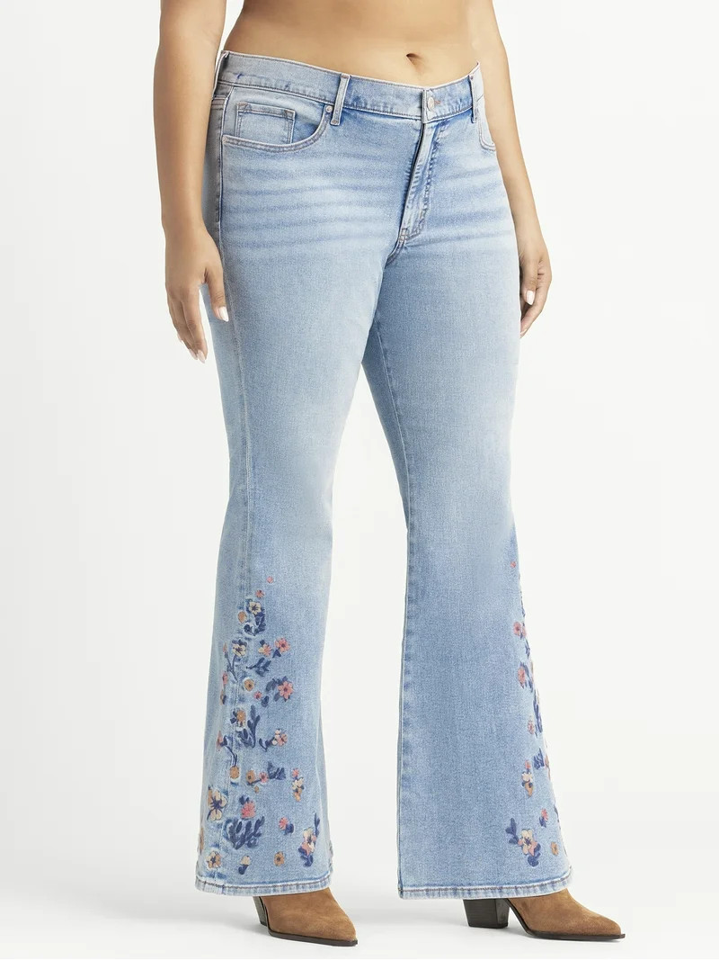 Jessica Simpson Women's and Women's Plus Daisy Fitted Flare Jeans, 30.5", 32.5", and 34.5" Inseam... | Walmart (US)