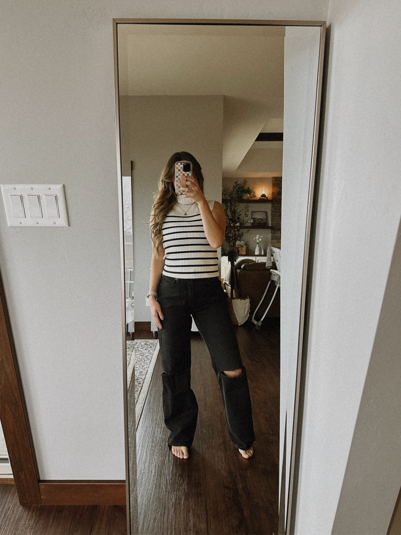 Medium in the sweater (could’ve sized down - lots of stretch) and 27 in the jeans! 

#LTKsalealert #LTKSpringSale #LTKworkwear