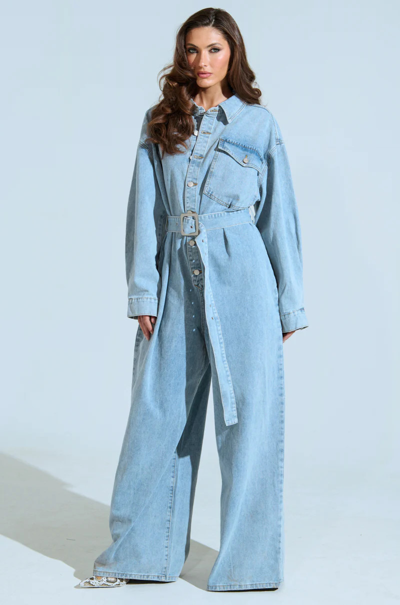 NOT TODAY EXTREME OVERSIZED DENIM JUMPSUIT | AKIRA