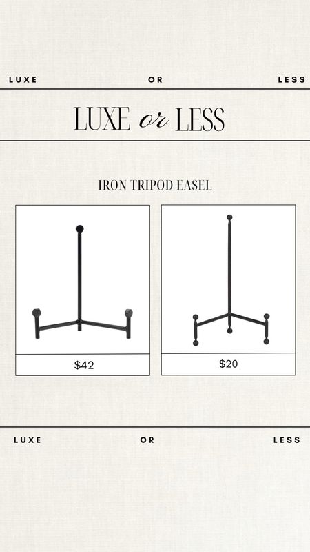 Luxe or Less: Iron Tripod Easel!

Gorgeous on either budget // perfect for shelf styling!

iron decor, iron easel, amazon home finds, mcgee & co, shelf styling tips, shelf decor, shelf styling finds, shelf decor, home decor, frame stand, built in styling, deal of the day, amazon deals 

#LTKStyleTip #LTKFindsUnder50 #LTKHome