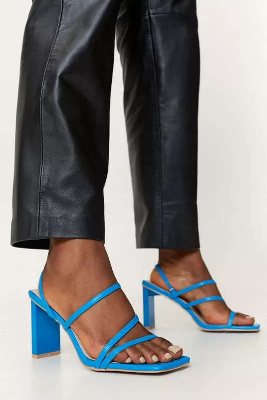 Faux Leather Strappy Heeled Mules | NastyGal (UK, IE)