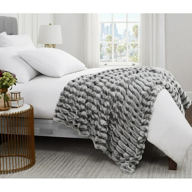 Sofia Home - Ruched Faux Fur Throw, 50" X 60" by Sofia Vergara | Walmart (US)