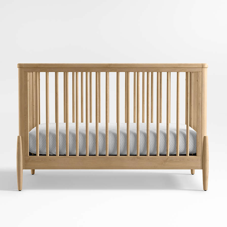 Bodie Natural Oak Wood Convertible Baby Crib + Reviews | Crate & Kids | Crate & Barrel