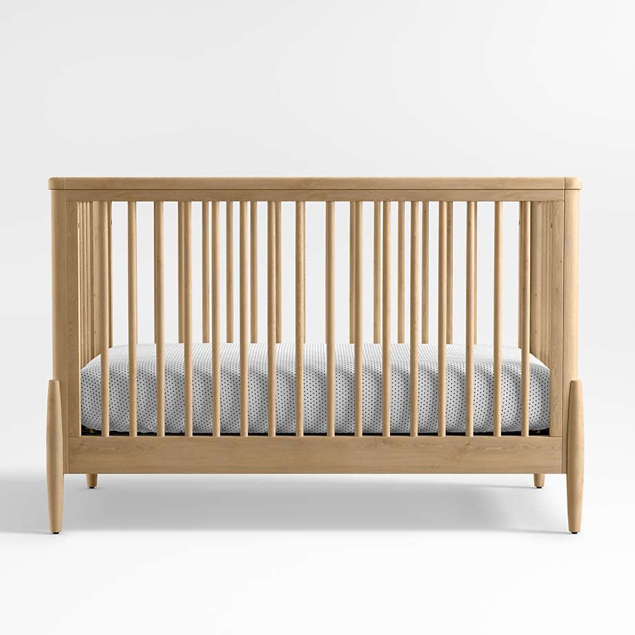 Bodie Natural Oak Wood Convertible Baby Crib + Reviews | Crate & Kids | Crate & Barrel