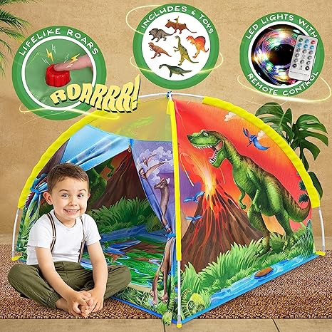 W&O Dino Super Dome with Roar Button, Dinosaur Toys and LED Lights - Epic Dinosaur Tent for Kids ... | Amazon (US)