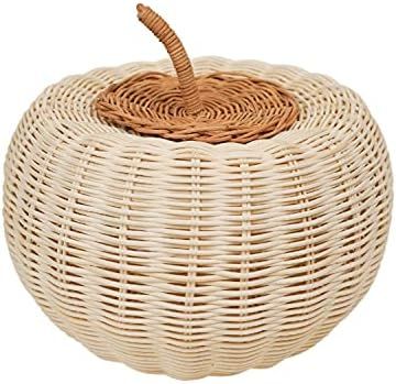 HNC ECOLIFE Wicker Pumpkin Halloween Decor - Candy Holder Bowl - Bucket Trick-or-Treat Candy Bask... | Amazon (US)