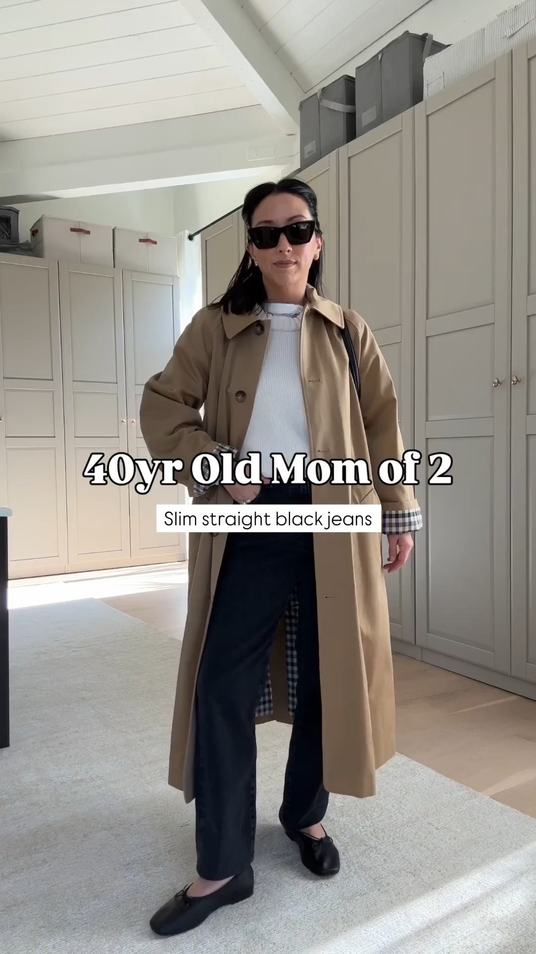 40yr old mom of 2 daily outfit: Slim straight black jeans. These sold out, but linked similar

Sezane Clyde trench 2
Everlane box cut tee medium
Gap cotton sweater petite small - but go tts
Nordstrom slim straight jeans 25 - sold out linked similar
Everlane ballet flats 5
Mansur Gavriel tote
YSL sunglasses

Petite outfits, winter outfits, jeans 

#LTKgrwm #LTKootd #LTKPetite