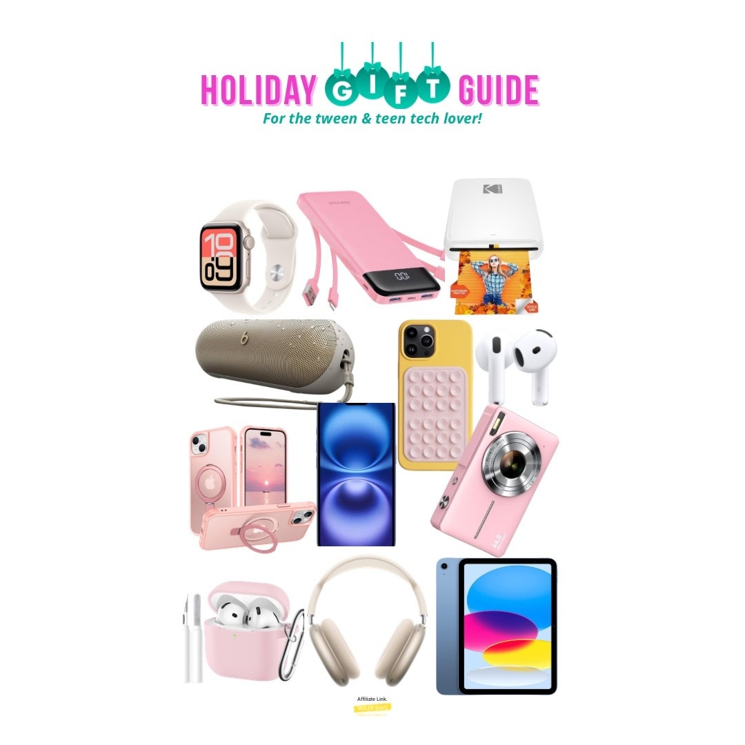 2025 Holiday & Christmas Gift Guide. Tween, teen girls who love colorful, trendy, technology will love this curated daughter approved list including an Apple Watch, portable phone, charger, Kodak, Bluetooth, wireless printer, beats Bluetooth speaker, iPhone, AirPods Pro, Octopath, phone case, digital camera, AirPod case, Apple over the head, headphones and Apple iPads. shop this Christmas list for your daughter, niece, friend, or granddaughter. Everything is from Amazon!

#LTKKids #LTKGiftGuide #LTKHoliday