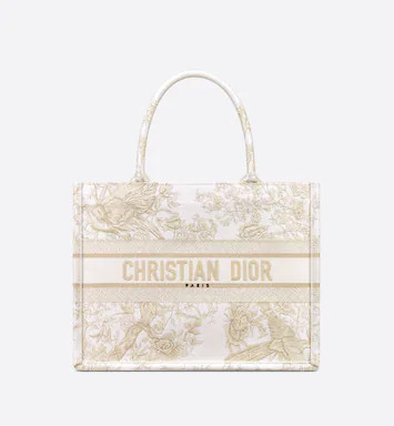 Medium Dior Book Tote Dior Jardin d'Hiver Embroidery with Gold-Tone Metallic Thread (36 x 27.5 x ... | Dior Couture