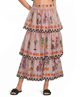 Mo Maya Jaipur Tiered Skirt - M/L | Dillard's