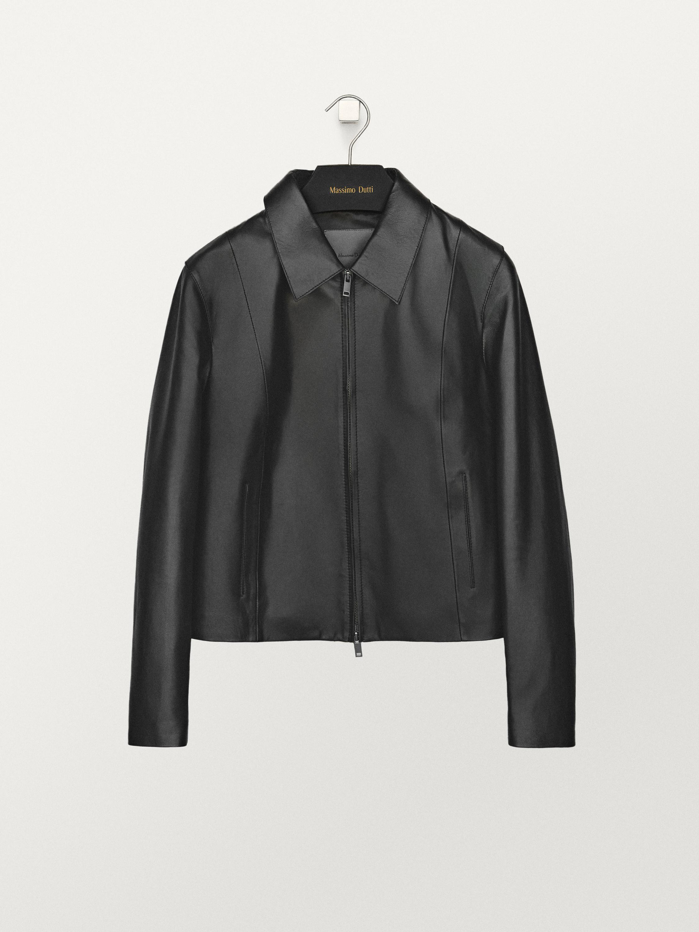 Nappa leather biker jacket | Massimo Dutti US