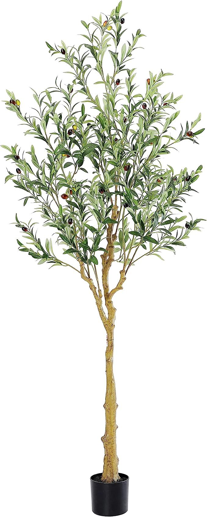 Nafresh Tall Faux Olive Tree，6Ft(72in) Realistic Texture Potted Silk Artificial Olive Tree， F... | Amazon (US)