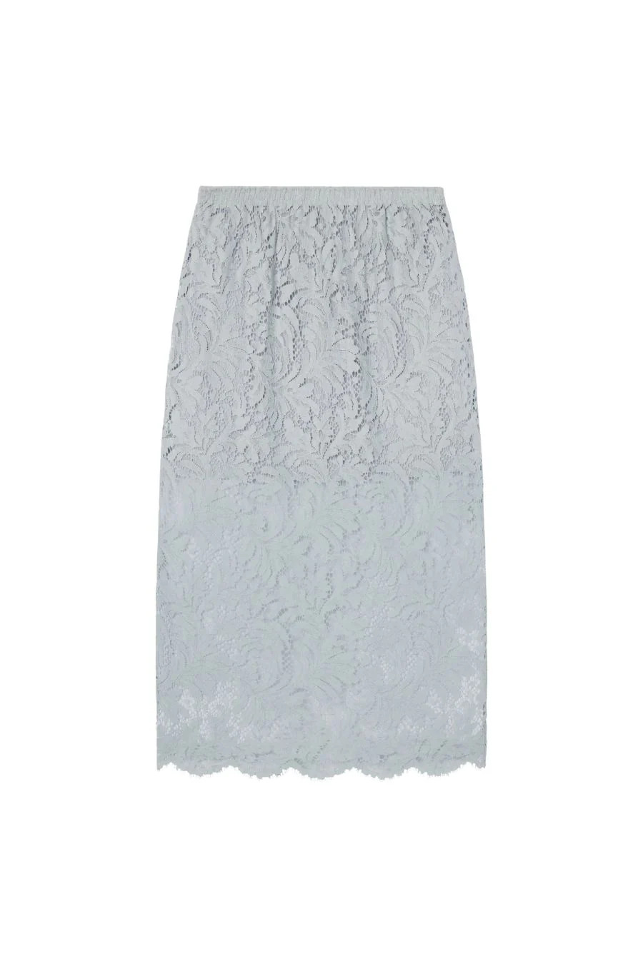 Lydia Lace Midi Skirt in Slate Blue | Bunny & Babe