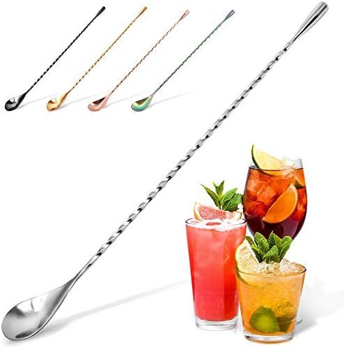 Zulay Premium 30cm Stainless Steel Cocktail Spoon, Long Attractive Spiral Design Perfect for Mixi... | Amazon (CA)
