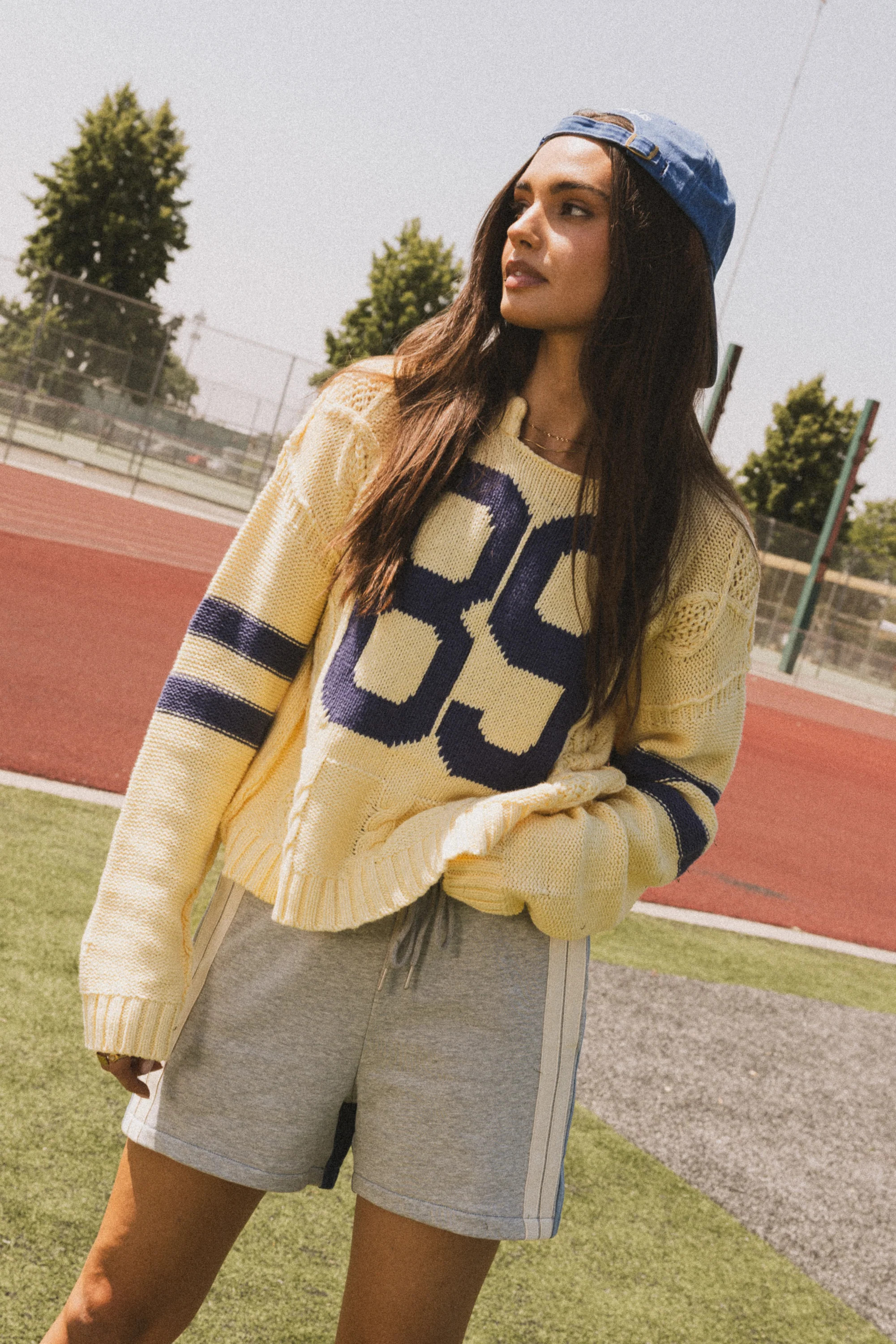 Route Cable Knit Sweater in Yellow | Böhme US