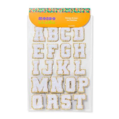 26ct White Adhesive Letter Patches - Mondo Llama™ | Target