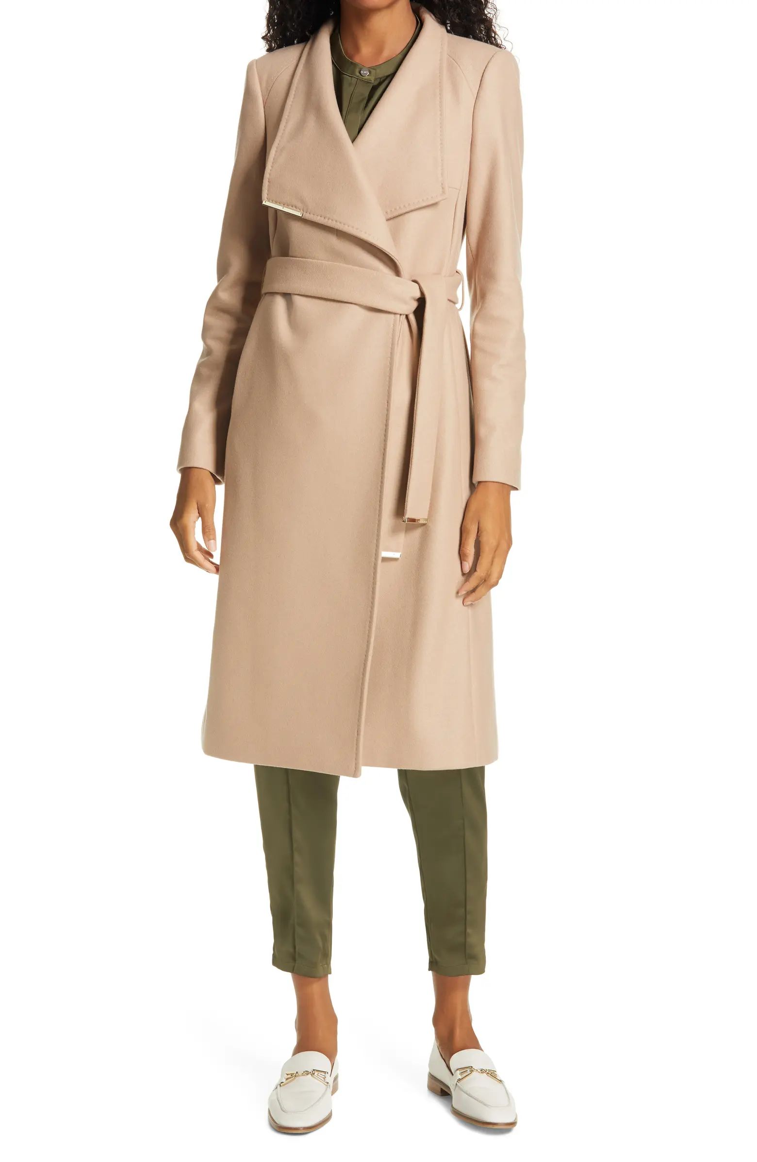 Rose Wool & Cashmere Blend Wrap Coat | Nordstrom