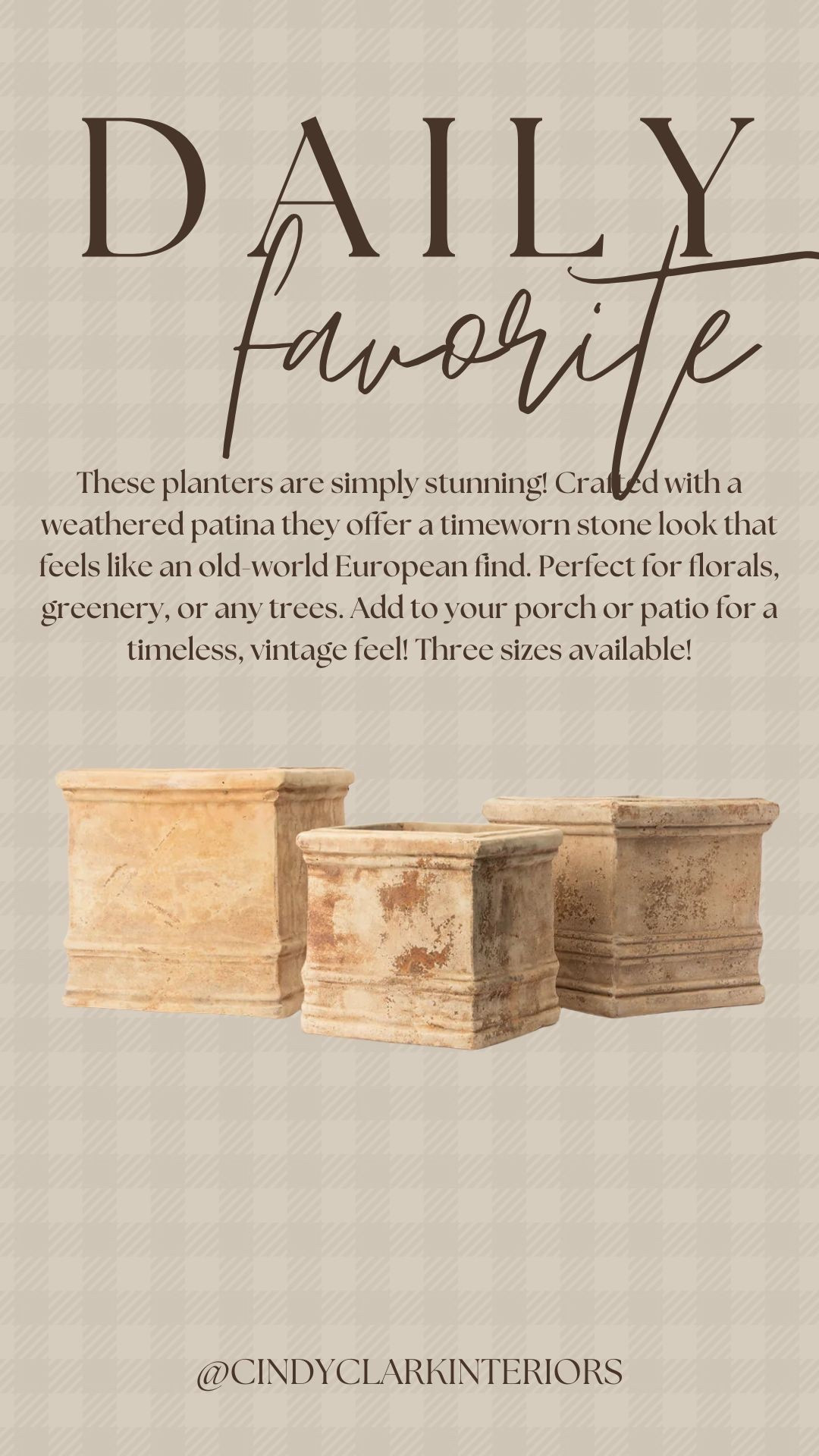 These planters are simply stunning! Crafted with a weathered patina they offer a timeworn stone look that feels like an old-world European find. Perfect for florals, greenery, or any trees. Add to your porch or patio for a timeless, vintage feel! Three sizes available!

#LTKHome