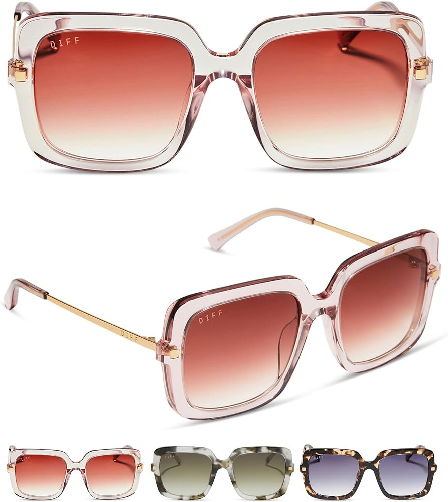 DIFF Sandra Designer Oversized Square Sunglasses for Women UV400 Protection | Amazon (US)