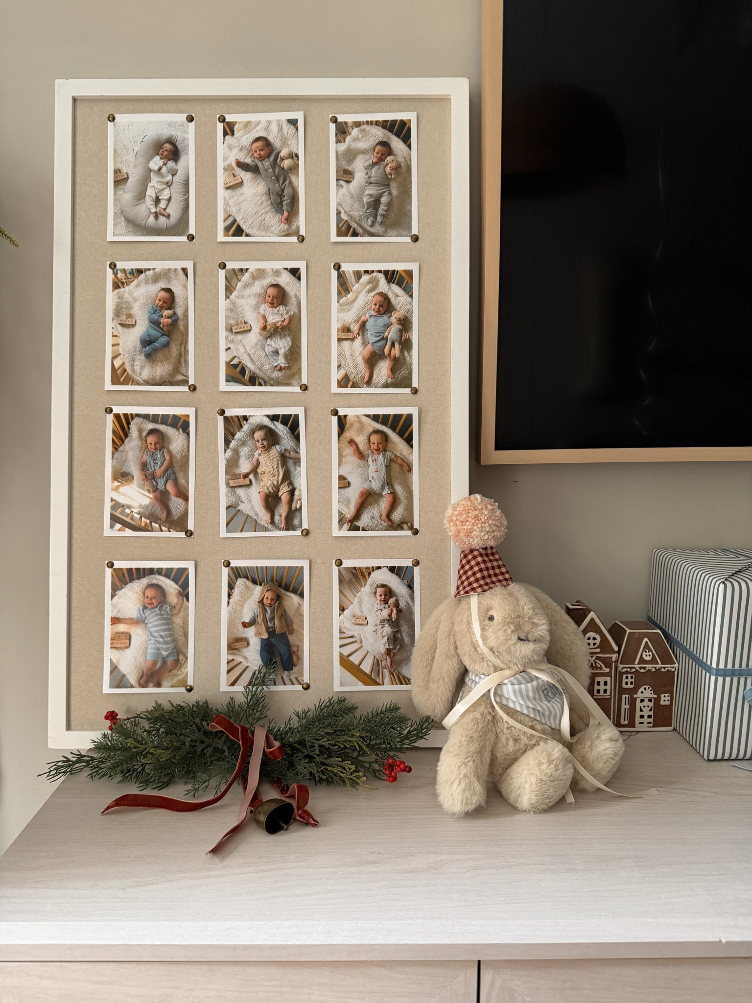 12 month milestone photo board for baby's first birthday party! 

#LTKBaby