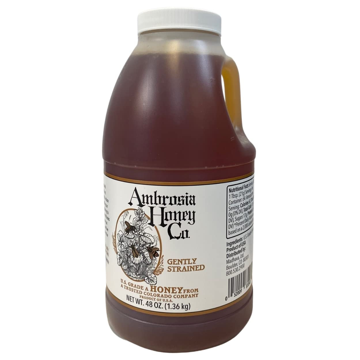 Ambrosia Honey (48 oz), 100% Pure Natural Honey, Harvested in the U.S.A, Natural Sugar Alternativ... | Amazon (US)
