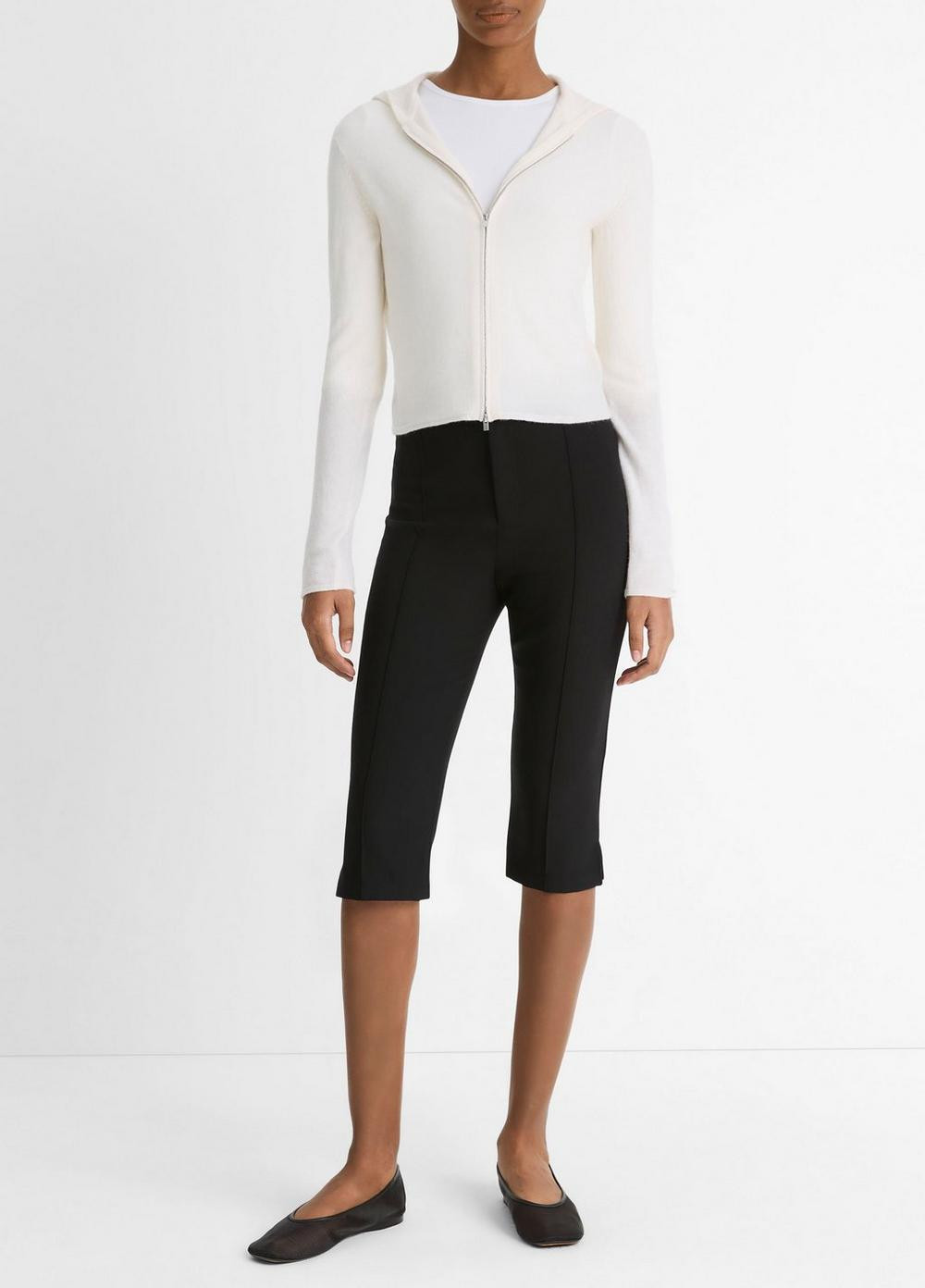 Women's Wool-Blend Zip Hoodie, Off White, Size XS Vince | Vince LLC