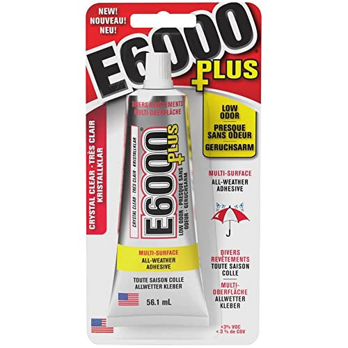 Eclectic Products inc. E6000 Plus Multi-purpose Clear Glue, Waterproof and Paintable, Strong Flexible Craft Adhesive for Wood, Glass, Fabric, Ceramic, Metal and More, 56.1ml | Amazon (US)