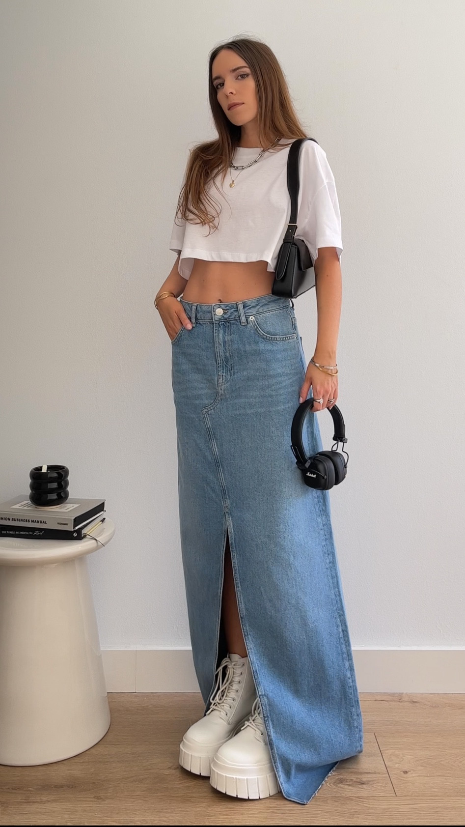 White cropped t-shirt and maxi denim skirt for Summer 🤍 

#LTKFind #LTKstyletip #LTKshoecrush