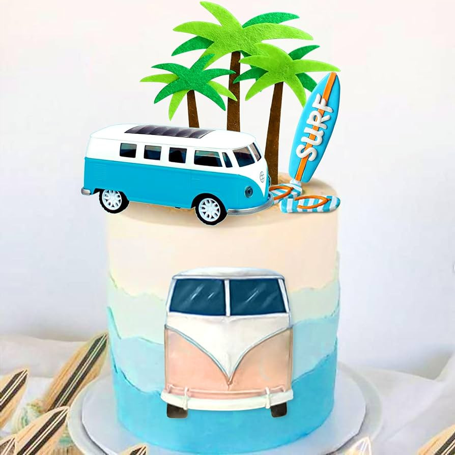 JeVenis Surf Birthday Cake Decoration Surfing Birthday Decoration Beach Surf Wave Cake Topper Sur... | Amazon (US)